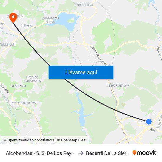 Alcobendas - S. S. De Los Reyes to Becerril De La Sierra map