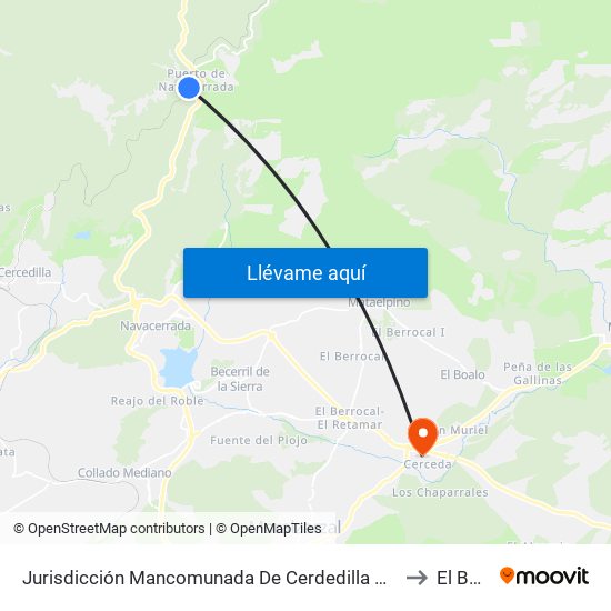 Jurisdicción Mancomunada De Cerdedilla Y Navacerrada to El Boalo map