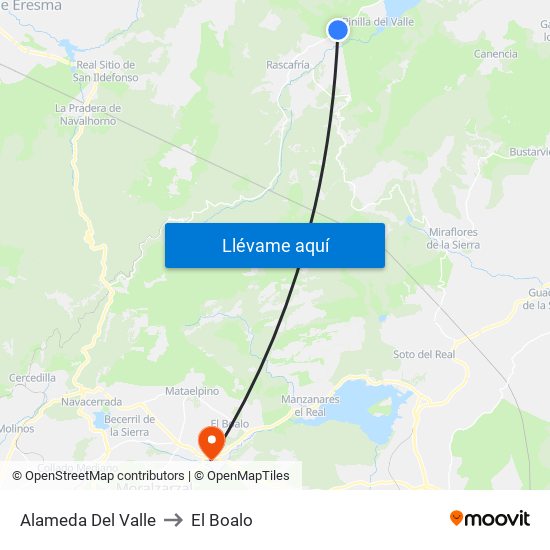 Alameda Del Valle to El Boalo map