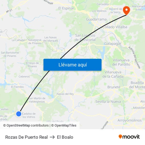 Rozas De Puerto Real to El Boalo map
