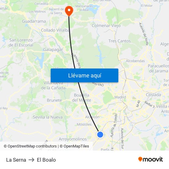 La Serna to El Boalo map