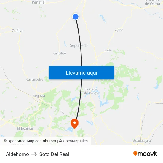Aldehorno to Soto Del Real map