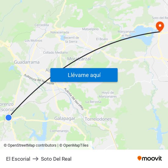 El Escorial to Soto Del Real map