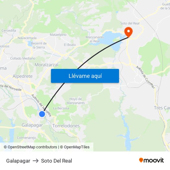 Galapagar to Soto Del Real map