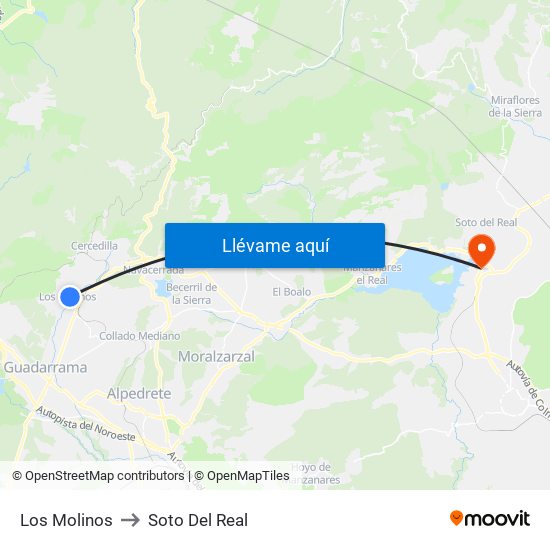 Los Molinos to Soto Del Real map