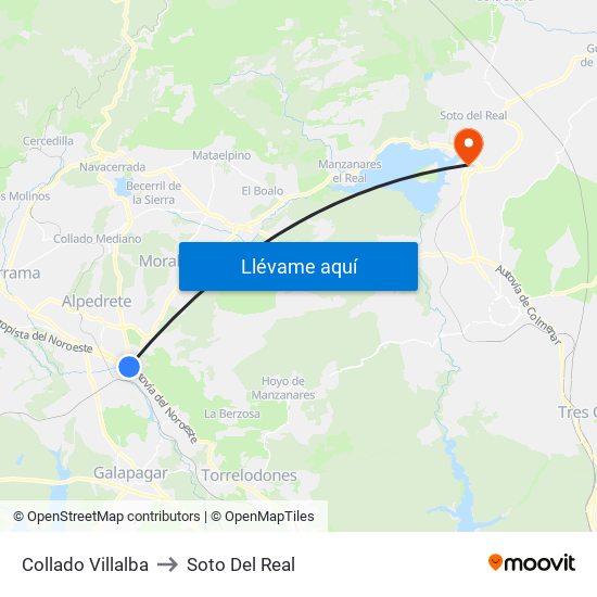 Collado Villalba to Soto Del Real map