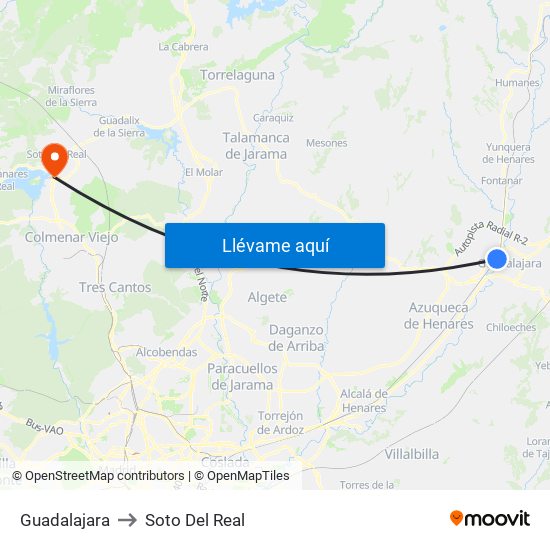 Guadalajara to Soto Del Real map
