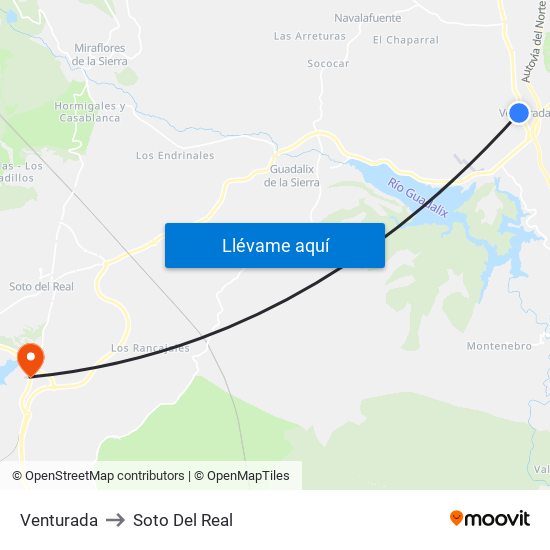 Venturada to Soto Del Real map