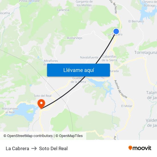 La Cabrera to Soto Del Real map