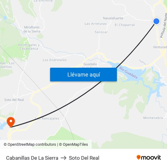 Cabanillas De La Sierra to Soto Del Real map