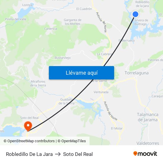 Robledillo De La Jara to Soto Del Real map