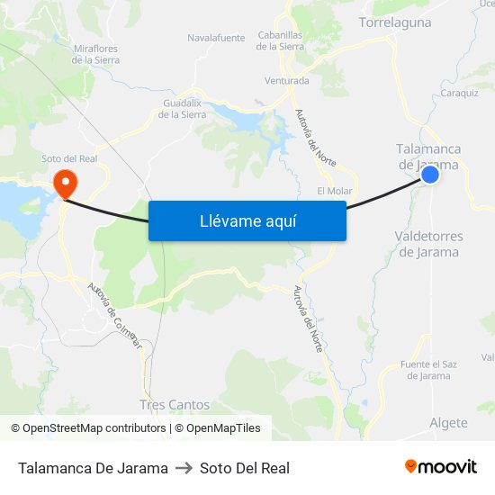Talamanca De Jarama to Soto Del Real map