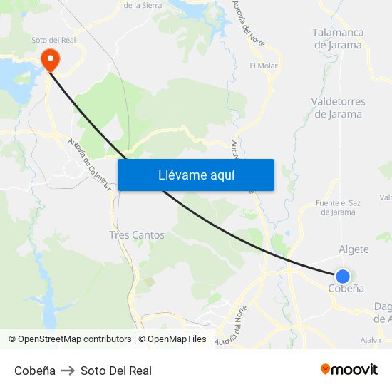 Cobeña to Soto Del Real map