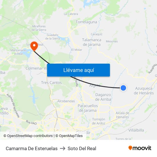 Camarma De Esteruelas to Soto Del Real map