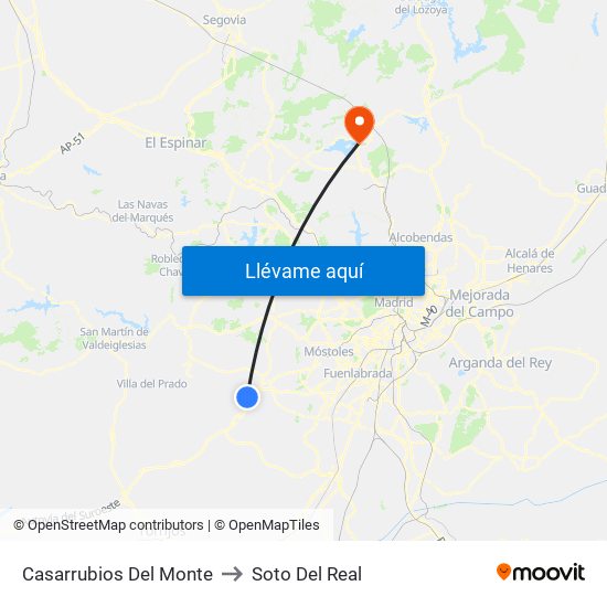 Casarrubios Del Monte to Soto Del Real map