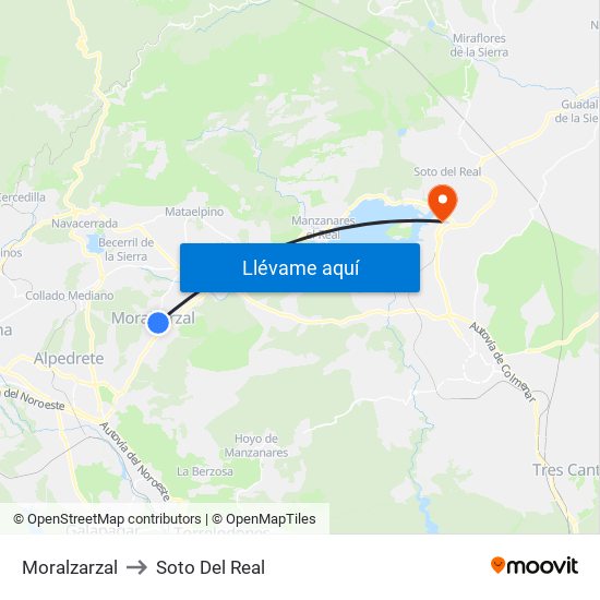 Moralzarzal to Soto Del Real map