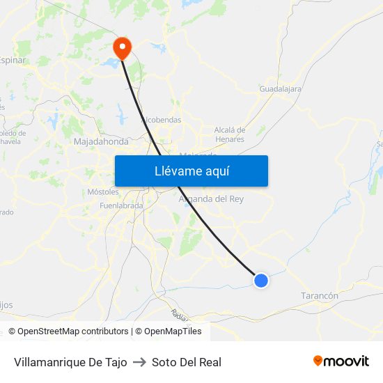 Villamanrique De Tajo to Soto Del Real map