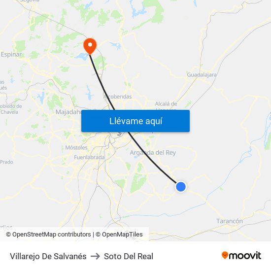 Villarejo De Salvanés to Soto Del Real map