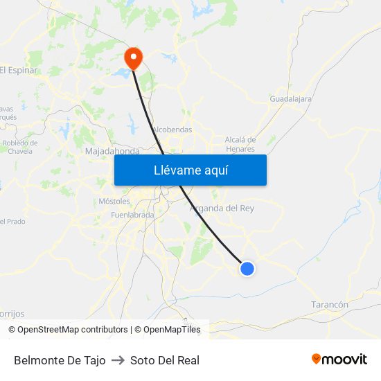 Belmonte De Tajo to Soto Del Real map
