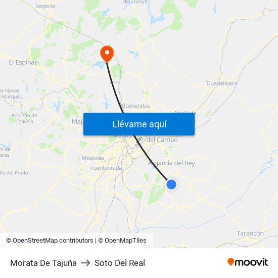 Morata De Tajuña to Soto Del Real map
