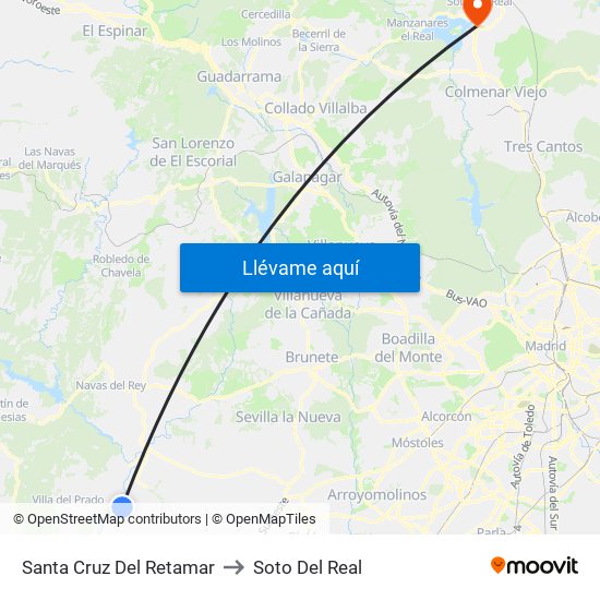 Santa Cruz Del Retamar to Soto Del Real map