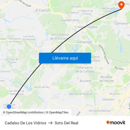 Cadalso De Los Vidrios to Soto Del Real map
