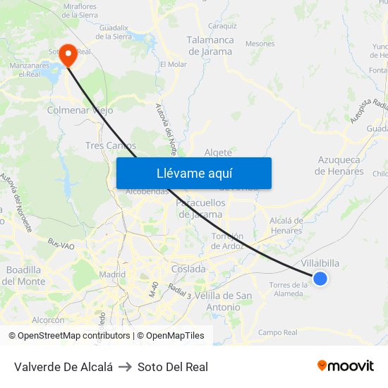 Valverde De Alcalá to Soto Del Real map