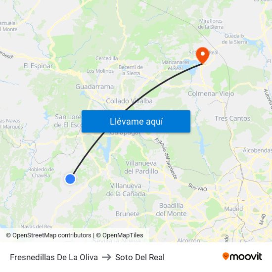 Fresnedillas De La Oliva to Soto Del Real map