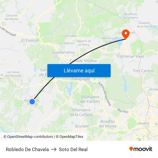 Robledo De Chavela to Soto Del Real map