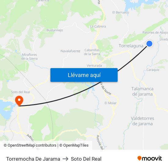 Torremocha De Jarama to Soto Del Real map