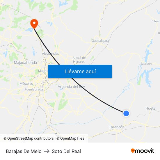 Barajas De Melo to Soto Del Real map