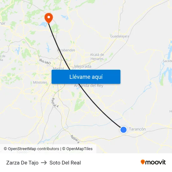 Zarza De Tajo to Soto Del Real map