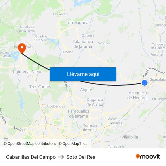 Cabanillas Del Campo to Soto Del Real map