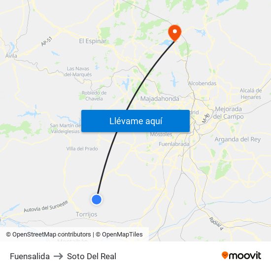 Fuensalida to Soto Del Real map