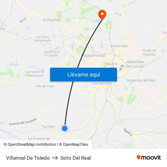 Villamiel De Toledo to Soto Del Real map