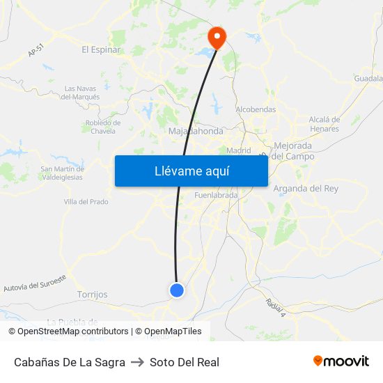 Cabañas De La Sagra to Soto Del Real map