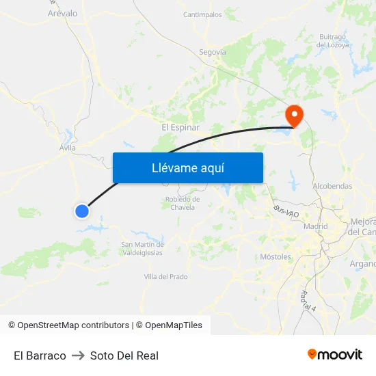 El Barraco to Soto Del Real map