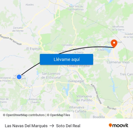 Las Navas Del Marqués to Soto Del Real map