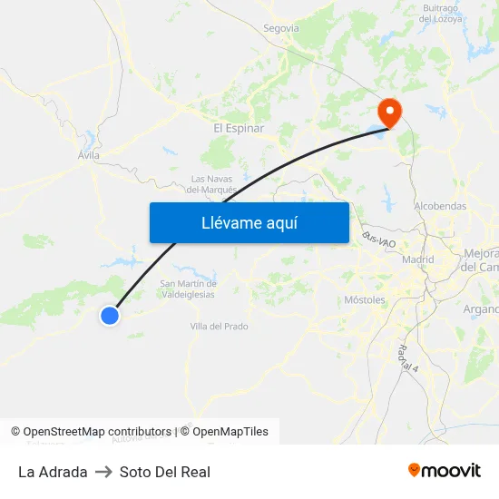 La Adrada to Soto Del Real map