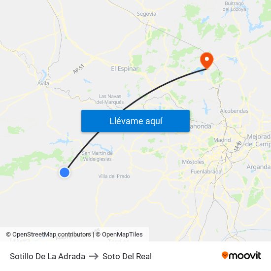 Sotillo De La Adrada to Soto Del Real map