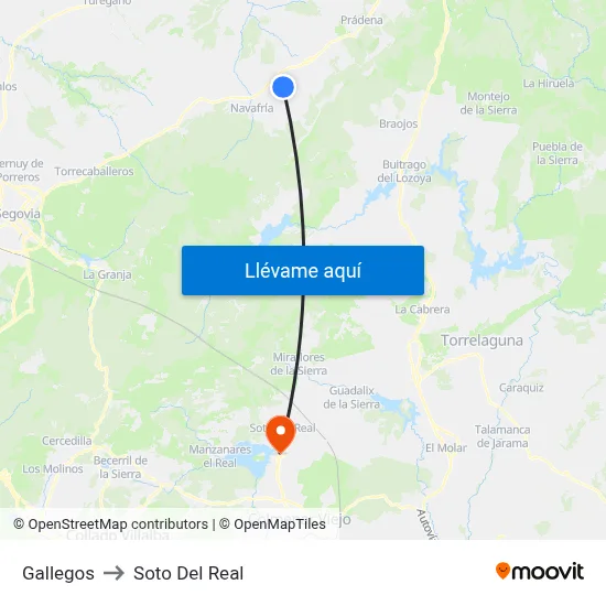 Gallegos to Soto Del Real map