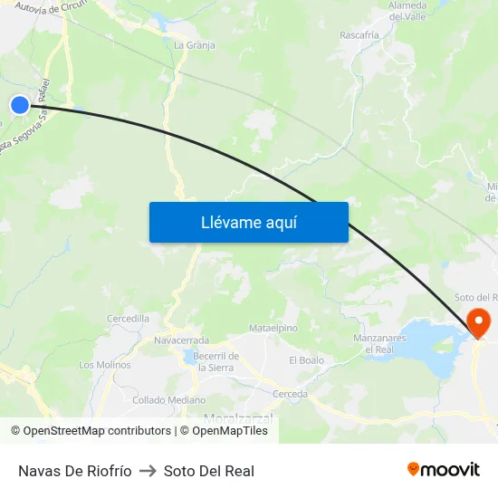 Navas De Riofrío to Soto Del Real map