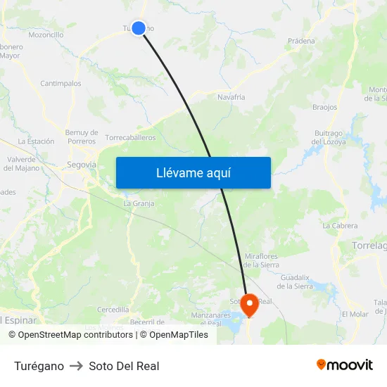 Turégano to Soto Del Real map