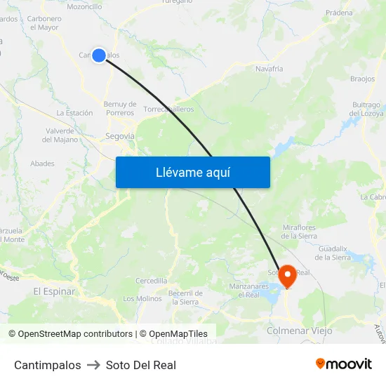 Cantimpalos to Soto Del Real map