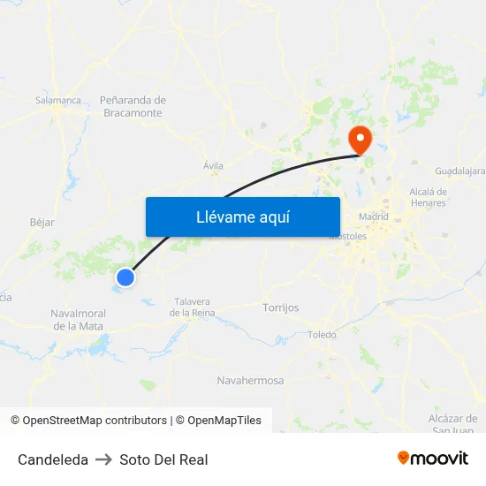 Candeleda to Soto Del Real map