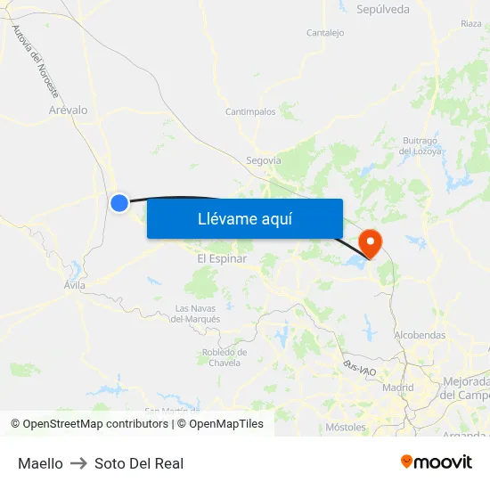 Maello to Soto Del Real map