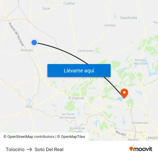 Tolocirio to Soto Del Real map
