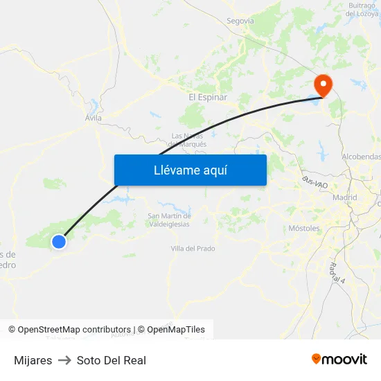 Mijares to Soto Del Real map