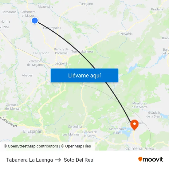 Tabanera La Luenga to Soto Del Real map