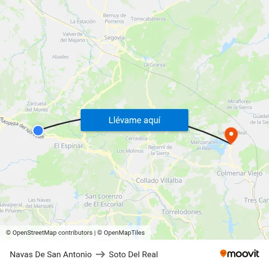 Navas De San Antonio to Soto Del Real map
